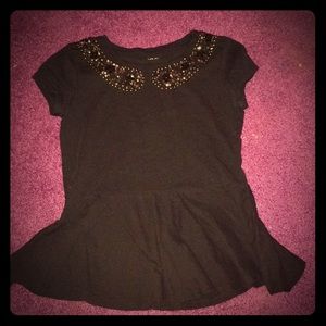 Black crop top with skirt bottom